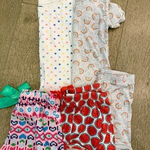 Lot of 5 Mix and Match Girls Summer Pajamas Shorts & Shirts Size 5T 💞